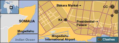 Map of Somalia and Mogadishu