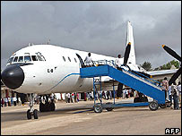 Passengers disembark at Mogadishu Airport