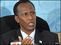 Somalia's interim Prime Minister Ali Mohamed Ghedi